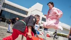 Students take part in a Taekwondo workshop at the University’s Korean Day festival.