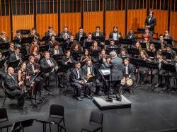 Wide view of orchestra